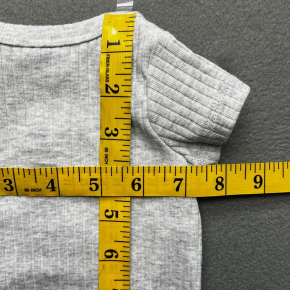 Hello Kitty Baby Bodysuit Gray 3M Puff Graphic Red Bow Sanrio Cotton Blend - Picture 6 of 6